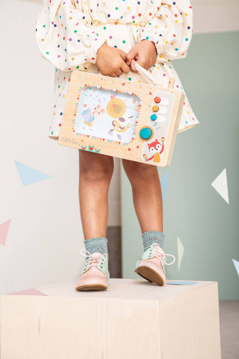 Drewniana animowana pozytywka Telewizor 83452 Lilliputiens