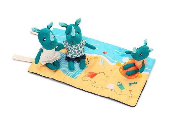 Przytulanki dla dzieci Rodzina Nosorożców z rozkładaną matą Nosorożec Marius Lilliputiens 83245