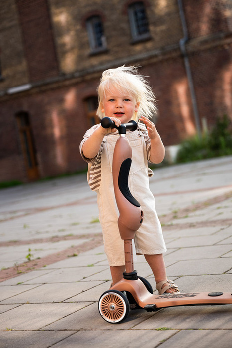 SCOOTANDRIDE Highwaykick 1 Push and Go 2w1 Jeździk i hulajnoga z rączką do prowadzenia 1-5 lat Mocha