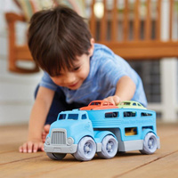 Samochody zabawki Transporter z lawetą GTCCRB1237-Green Toys, pojazdy dla dzieci
