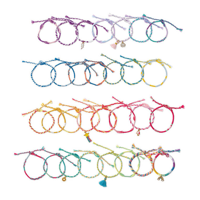 Zestaw kreatywny do tworzenia biżuterii Tęczowe bransoletki 30 szt. J09134 Janod