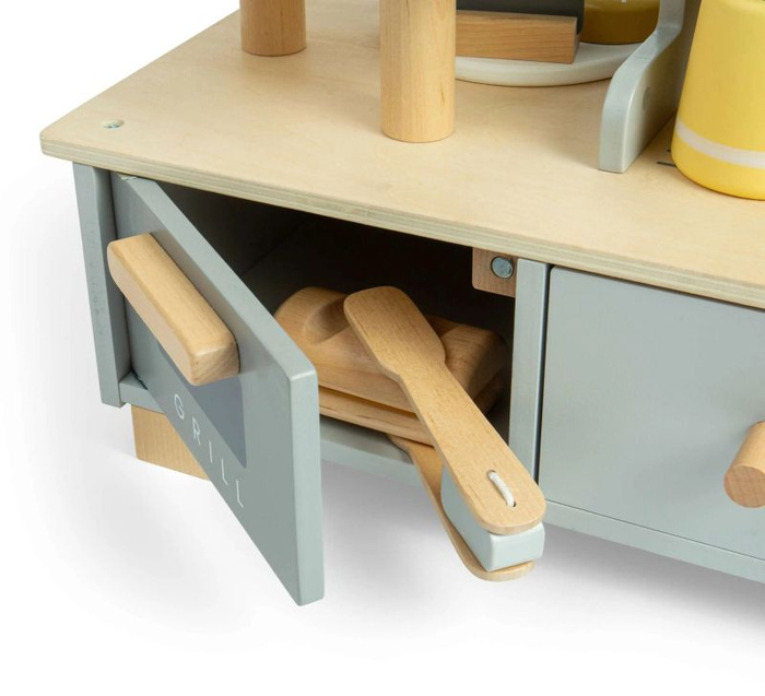 Kawiarnia dla dzieci z wyposażeniem 32 elementy Bigjigs 37082 Drewniane zabawki dla dzieci