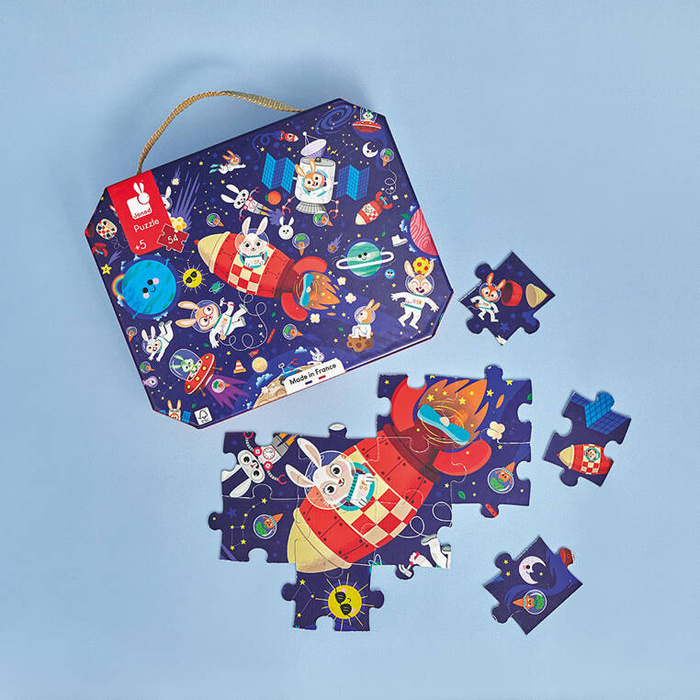 Puzzle w walizce Rakieta kosmiczna 54 elementy J02545 Janod