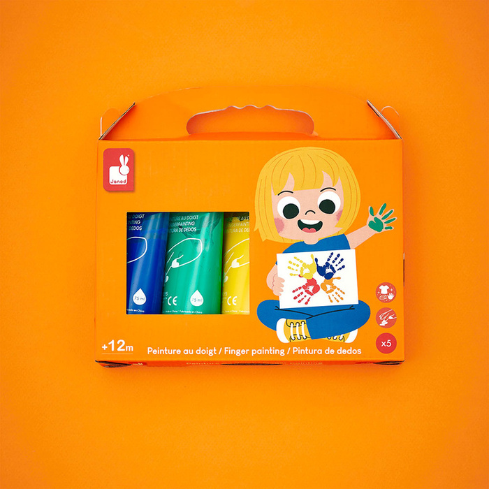 Farbki do malowania rękami 5 kolorów Janod J07403