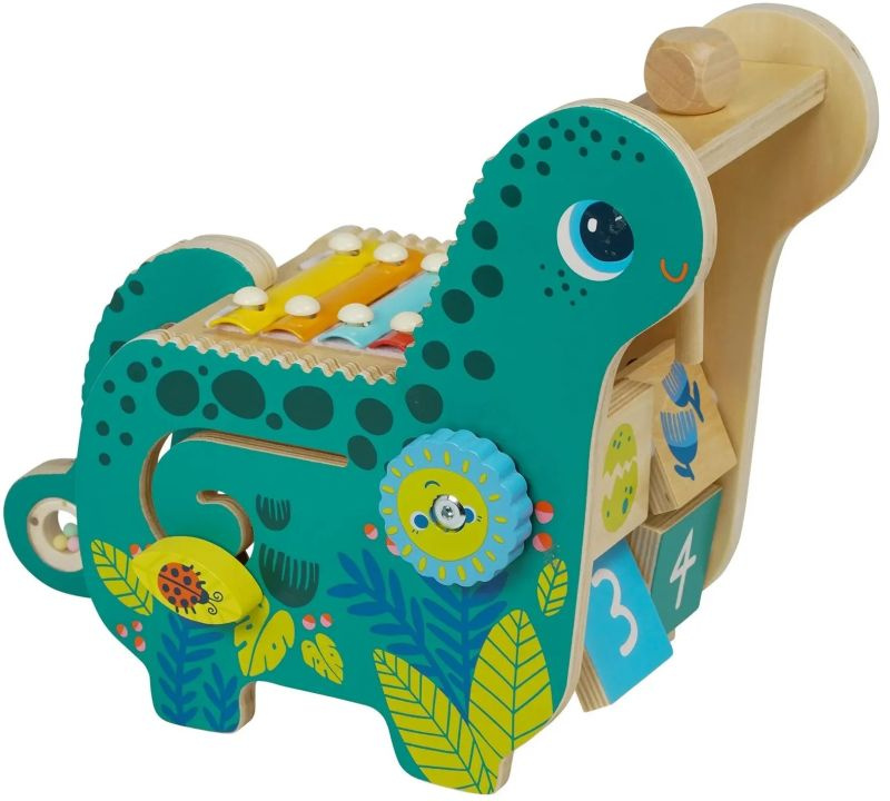 Drewniana zabawka muzyczna dla dzieci dinozaur Diego