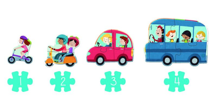 Puzzle dla dzieci XXL Pojazdy Goula 453428