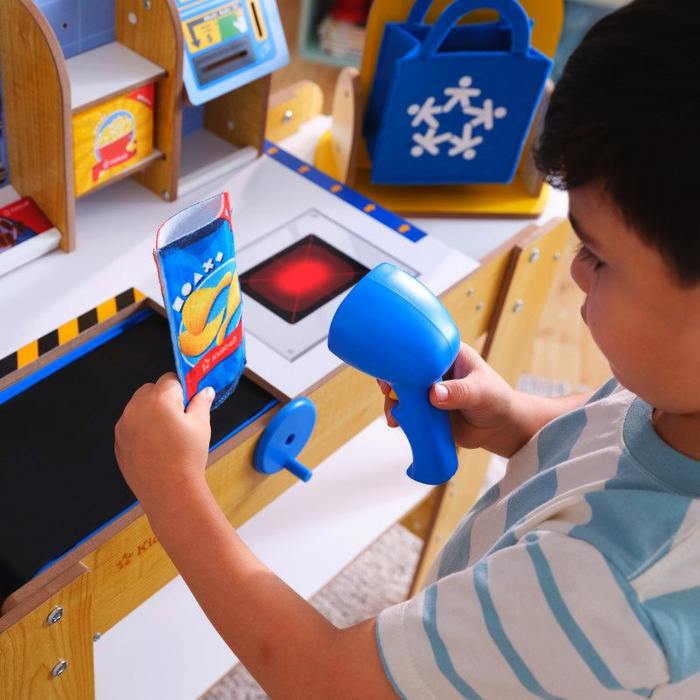 Drewniana kasa samoobsługowa ze skanerem do zabawy w sklep dla dzieci KidKraft KK20258