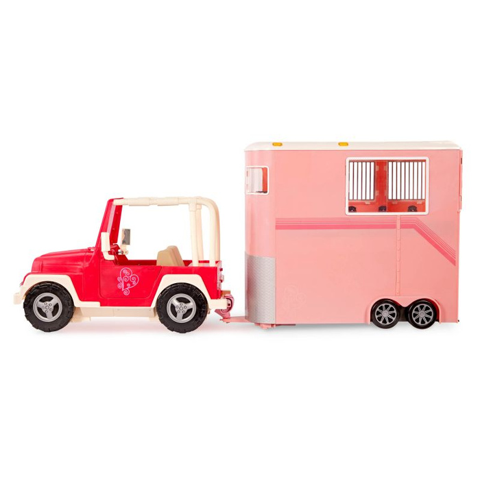 Przyczepa do transportu koni dla lalek 46 cm z akcesoriami do pielęgnacji Our Generation BD35412Z