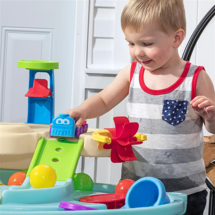 Dwupiętrowy Plac budowy Stół wodny z akcesoriami 2w1 STEP2 400500 dla dzieci do kreatywnej zabawy