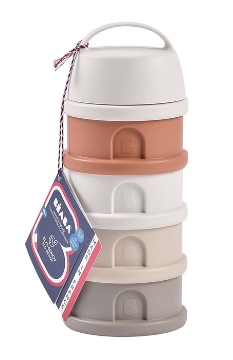 Pojemniki na mleko w proszku 4 komory cotton white terracotta Beaba 911728