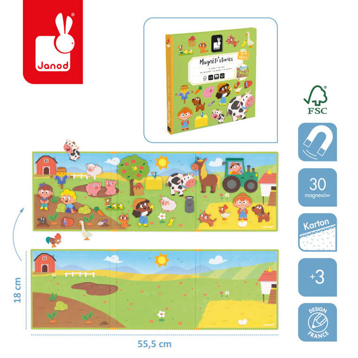 Magnetyczna układanka Farma Magneti'stories J05451 Janod