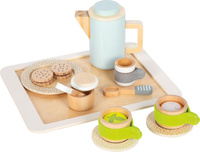 Drewniany zestaw do serwowania herbaty i kawy Small Foot 12484 zabawa przez imitację