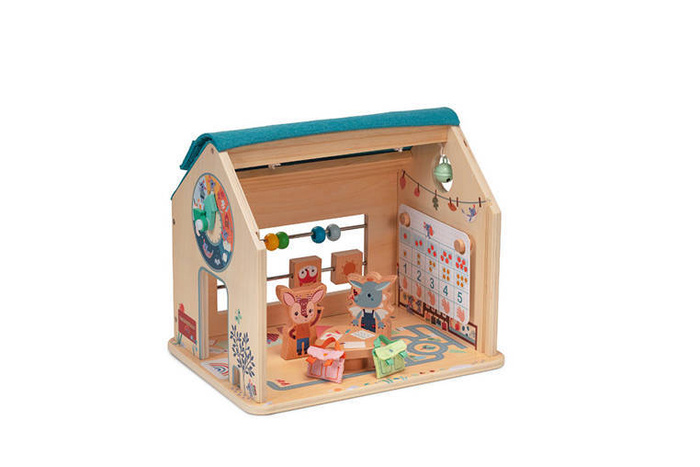 Drewniana wielofunkcyjna rozkładana Szkoła z 3 figurkami i akcesoriami 83422 Lilliputiens