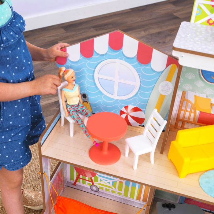 Dwustronny domek dla lalek z diabelskim młynem Fun Beach House KidKraft KK20053