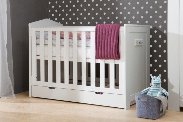 Białe łóżeczko 120x60 Pinio Marsylia MDF