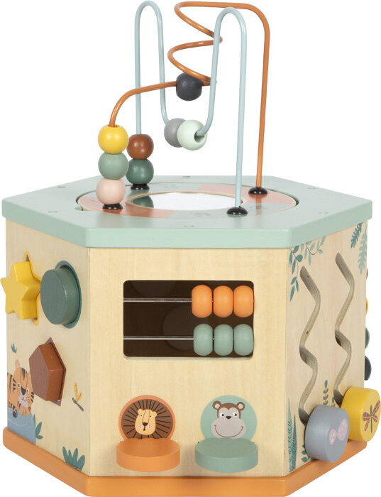 Drewniana kostka edukacyjna 7 powierzchni do zabawy Safari Small Foot 12641