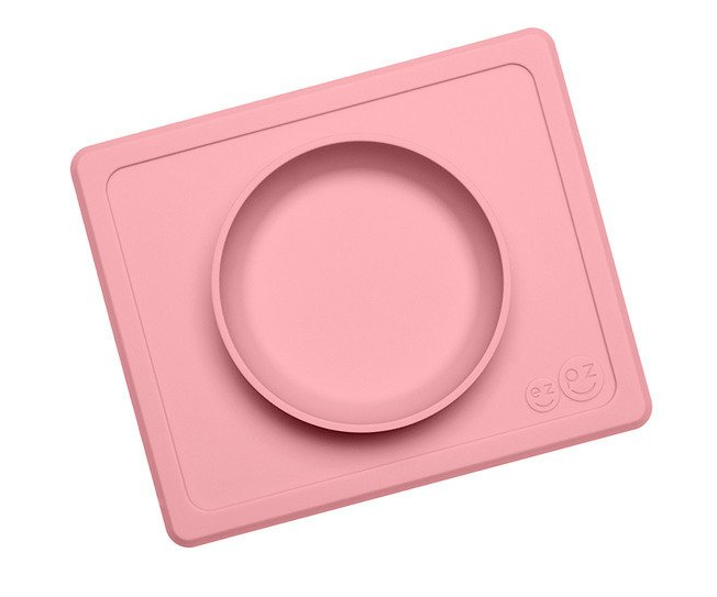 EZPZ Silikonowa miseczka z podkładką 2w1 Mini Bowl pastelowy róż EUMBB005- EZPZ, naczynia dla dzieci
