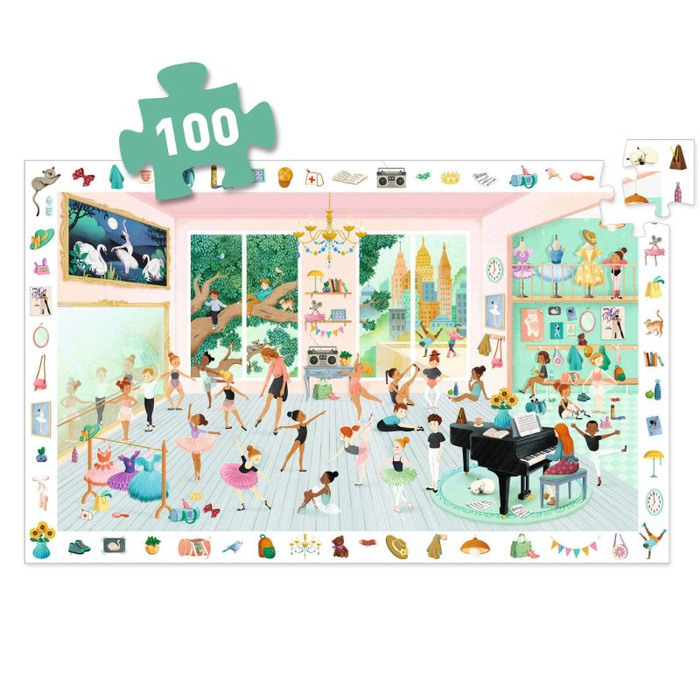 Puzzle 100 elementów obserwacja Szkoła baletowa Djeco DJ07514