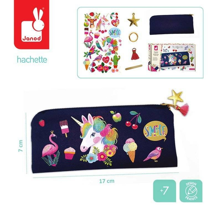 Piórnik do ozdabiania zestaw kreatywny J07917-Janod, dla dziewczynek