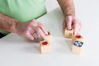 Kostki drewniane, nacisk-pamięć, 210013-Pilch, zabawki edukacyjne