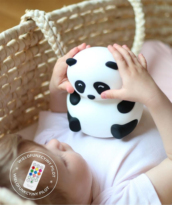 Lampka nocna silikonowa Panda z pilotem Rabbit & Friends 520086 Lampki nocne dla dzieci
