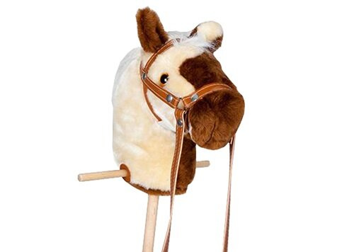 Koń na kiju z kółeczkami Kasztanek w plamy do zabawy w domu i plenerze Hobby Horse Mumbee 53301