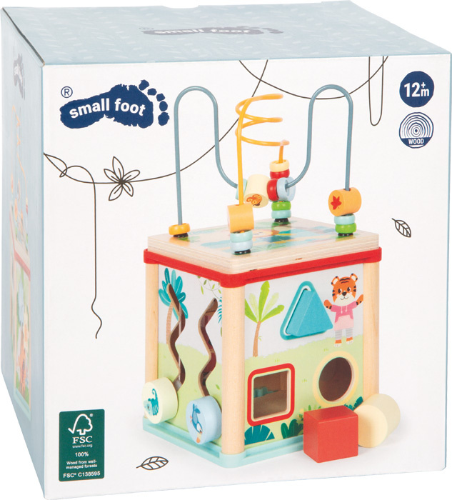 Drewniana kostka sensoryczna Dżungla i zwierzątka Small Foot 12765