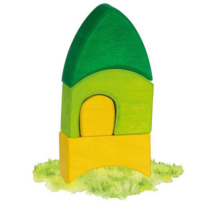 Klocki drewniane układanka Moje kolorowe miasto Goki 58360