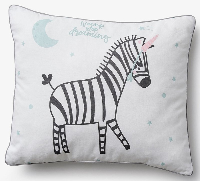 Biały komplet pościeli z wypełnieniem i poduszką Pinio Zebry