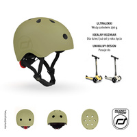Kask S-M dla dzieci 3+ Olive Scootandride S00008