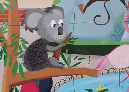 Puzzle sensoryczne 20 elementów Wycieczka do zoo Janod J02774
