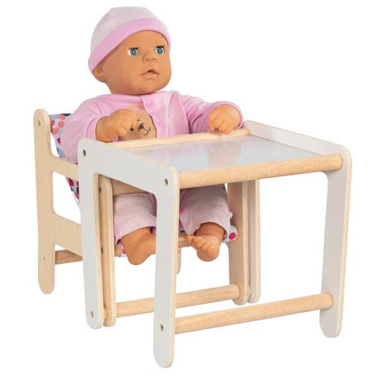 Krzesełko dla lalek i stolik drewniany 2w1 Kolorowe groszki 51483 Goki