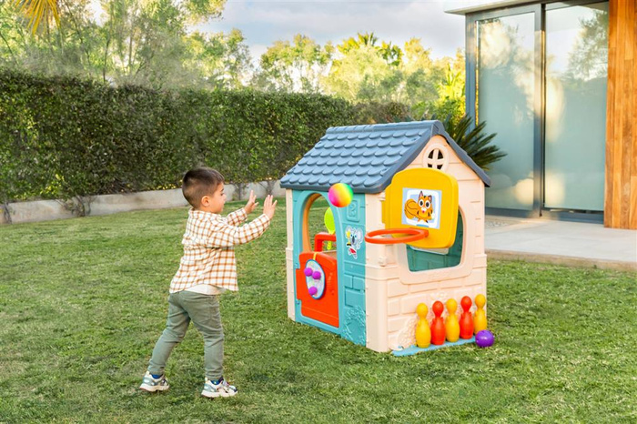 Dom Aktywności Casual FEBER FEH23000 wielofunkcyjny ogrodowy Plac Zabaw 6w1 z dołączonymi grami dla dzieci