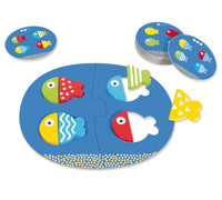 Gra edukacyjna Rybki dopasuj i miksuj Goula 53476 Drewniane zabawki dla dzieci 