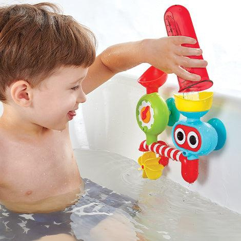 Kolorowe laboratorium wodne Yookidoo 40262 interaktywna Zabawka z lejkami i obrotowymi elementami do kąpieli