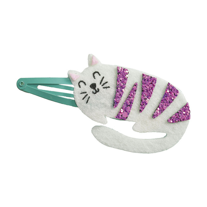 Zestaw kreatywny do tworzenia biżuterii brokatowe spinki do włosów Pieski i kotki Janod J09181