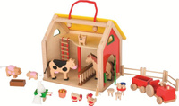 Przenośna farma dla dzieci domek drewniany Goki 51916