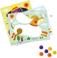 Psy - obrazki z mięciutkich pomponów DJ09867-Djeco, zestawy kreatywne 