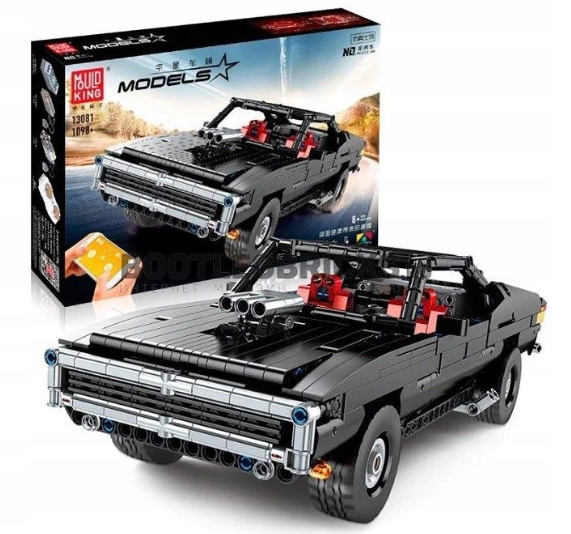 Klocki konstrukcyjne Mould King 13081 realistyczny Model Dodge Charger R/T Muscle Car RC 1:12 - 1098 elementów