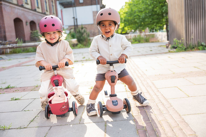 SCOOTANDRIDE Highwaykick 1 Push and Go 2w1 Jeździk i hulajnoga z rączką do prowadzenia 1-5 lat Mocha