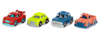 Komplet 4 małych autek z wyścigówką i radiowozem Mini Riders Wonder Wheels Battat BT1045Z