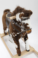 Mały konik na biegunach Alex w łaty, zabawka na biegunach