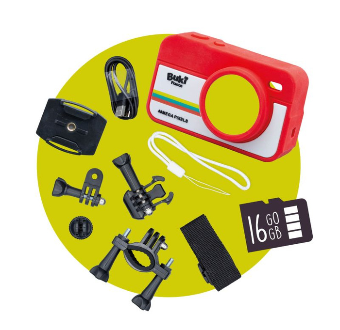 Aparat 2w1 Kamera na rower i kask Autofokus Zoom 16x kolorowy wyświetlacz CamPro Buki PV010