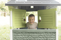 Domek ogrodowy Smoby Life Evo 810208 z otwieranymi drzwiami okiennicami i skrzynką na listy