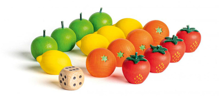 Drewniany stolik dla dzieci do gry Chińczyk Owocowe Ludo Erzi 42488