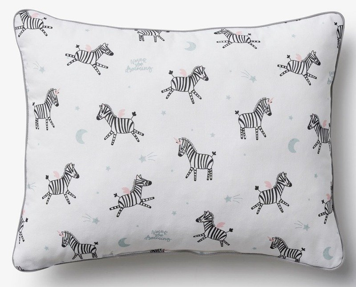 Biały komplet pościeli z wypełnieniem i poduszką Pinio Zebry