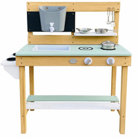 Duża interaktywna drewniana Kuchnia AXI A031.038.00 z akcesoriami do zabawy wodą i piaskiem
