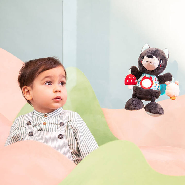 Wielofunkcyjna przytulanka na przyssawce Wilk Louis 6 m+ Lillputiens 83525