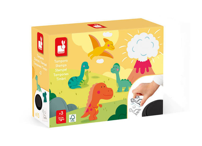 Zestaw kreatywny Stempelki Dinozaury 15 szt. Janod J07721