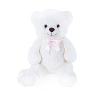 Duży pluszowy miś Lily 78 cm biały z różową kokardką Rappa 210790